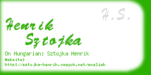 henrik sztojka business card